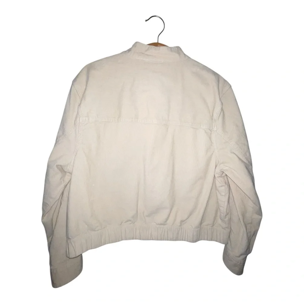 PACT Women's Modern Corduroy Bomber Jacket in Sandshell Beige Size XXL - Picture 4 of 9